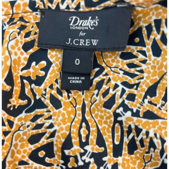 J. Crew x Drake’s London Giraffe Print Bell Sleeve Top size 0 - Picture 11 of 12
